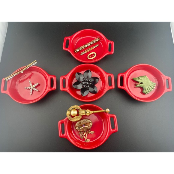 Jewelry - Antique Brooch Lot Victorian Edwardian Paste Glass Figural Estate Reseller AS IS